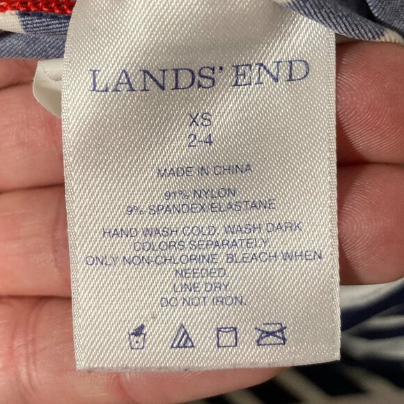 Lands' End Long Sleeve Rashguard Swim Shirt Size XS (2-4) - Picture 6 of 9